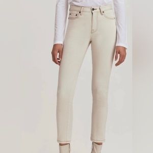 SOMETHING NAVY High Waisted Straight Leg Jean Cream Wash Size 2